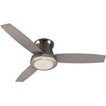 Harbor Breeze 52-in brushed nickel flush mount indoor ceiling fan with light kit and remote (3-blade)