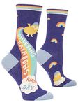 Blue Q Shitting Rainbows Kind Of Day Women's Crew Sock