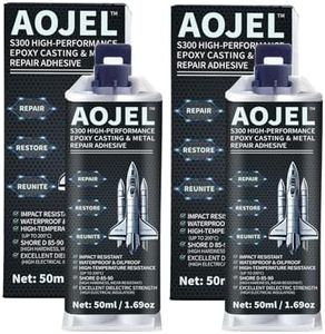 AOJEL 2-Pack Metal Epoxy, 2-Part Structural Repair Adhesive for Metal & Aluminum Repair, Load-Bearing, Waterproof, Heat Resistant to 392°F, Drillable After Cure, Total 3.38 oz