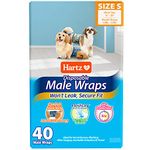 Hartz Disposable Male Dog Wraps, Size S 40 Count, Comfortable & Secure Fit, Easy to Put On