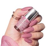 DeBelle Gel Nail Polish Classy Chloe (Dark Mauve with Micro Shimmer Nail Paint) | Non UV - Seaweed Enriched Formula, Long Lasting and Toxic Free - 6 Ml