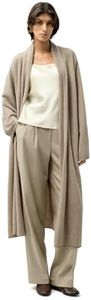 LilySilk Women 100% Cashmere Cardigan Soft Warm Wrap Sweater with Belt Ladies Winter Gravel Medium