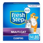 Fresh Step Multi-Cat Extra Strength Scented Litter with the Power of Febreze, Clumping Cat Litter, 14 Pounds (Package May Vary)