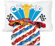 Disney Pixar Cars Lightning McQueen Twin Sheet Set - 3 Piece Kids Racecar Bedding Set Includes Pillow Cover - Super Soft Microfiber Sheets