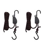 XhuangTech Kayak and Canoe Bow and Stern Tie Downs Strap 1/4" Grow Light Heavy Duty Adjustable Rope Hanger 2PACK