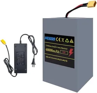 MFAOSHI 72V 60Ah E-Bike Battery, Lithium Battery with LED Display & 30A BMS,XT90 Connectors- Powers 250W-3500W Motors for Electric Bikes, Scooters, Motorcycles & Go-Karts