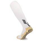 MENDENG Moisture Wicking Soccer Socks Men Anti Slip Athletic Grip Socks 1 Pairs White