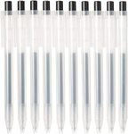 MUJI Smooth Gel Ink Ballpoint Pen Knock Type 10-Pieces Set, 0.5 mm Nib Size, Black