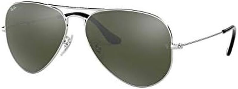 Ray-Ban Men's RB3025 Lunettes de soleil Aviator, argent