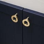 MANTARA B-0025-36 Round Drawer Brass knobs Kitchen Decorative Cabinet Handles and pulls Decorative Furniture Hardware(Pack of 3)