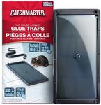 Catchmaster Rat, Snake and Mouse Traps 10Pk, Large Bulk Glue Rat Traps for Home, Adhesive Plastic Tray for Inside House, Snake, Mice, & Spider Catcher, Pest Control for House & Garage