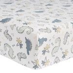 Little Dinos Deluxe Flannel Fitted Crib Sheet