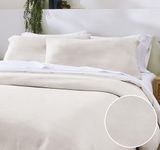 California Design Den King Size Duvet Cover Set, 3 Piece Duvet Cover & Sham Set Textured Natural Duvet Cover 106" x 90" to Fit King Size Duvet (Linen-Natural, King)