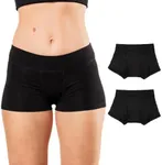 Bambody Absorbent Boxer: Period Underwear for all Day and Night Protection - 2 Pack: Black - Size 13