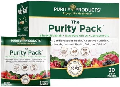 Purity Products Purity Pack (Elite Multi + Fish Oil + COQ10) - 1280mg of EPA + DHA + Omega-3's from Ultra Pure Fish Oil - Power Packed with Vitamins, Minerals, Super Fruits & More - 30 to-Go Packets