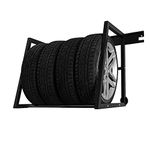 Togarhow Wall Mount Tire Storage Rack with Heavy Duty Steel, Adjustable Multi-Tire Wheel Storage for Garage, Sheds, Apartment 400Lbs Capacity