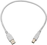 Monoprice 108614 1.5 ft USB 2.0 A Male to B Male 28/24AWG Cable - White