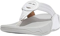 Fitflop Womens Walkstar Toe-Post Slip On T-Strap Sandals Silver 8 Medium (B,M)