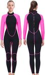 REALON Womens Wetsuit Full 3mm Neoprene Surfing Scuba Diving Snorkeling Swimming 5mm Wet Suit Girls Cold Water Swimsuit (2mm Pink Full, Medium)