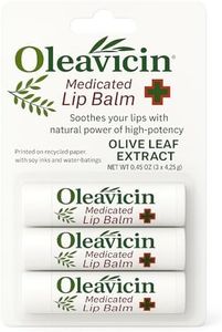 Natural Lip Balm by Oleavicin | Dry Lip Relief | Patented Moisturizing Formula for Chapped Lips | Organic Olive Leaf Extract - 3 pack