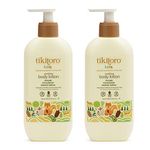 Tikitoro Kids Soothing Body Lotion, 100% Vegan with Avocado, Cocoa Butter, and Kashmiri Saffron Extract, Moisturizes, Soothes & Nourishes the Skin of Kids, Daily Use (Age: 4+ Years) (300 ml x 2)