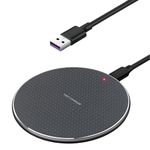 35W Fast Wireless Charger Qi Charging Pad, Universal Wireless Charging Station for iPhone 16/15/14/13/12/11 & Samsung Galaxy S25/S24/S23/S22/S21, Phone Charging Pad with LED Indicator, Black