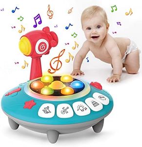 Baby Toys for 1 Year Old Toddlers, Piano Play, Rhythm Master, Whack a Mole, Musical Toys for Toddler 1-3, Baby Light Up UFO Toy Early Learning Educational Birthday Gifts Present 1 Year Old Boys Girls