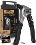 KLRStec® Professional Rivet Gun Kit incl. 120 Pop Rivets and 4 HSS Drills - High Quality Pop Rivet Tool Kit for Processing Pop Rivets