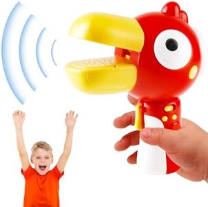 3-IN-1 Voice Changer for Kids, Cartoon Bird Voice Changing Device for Boys & Girls Voice Changer Toy with 3 Different Voice Effects - Megaphone Bullhorn | Recorder | Voice Changer for Pranks (Red)