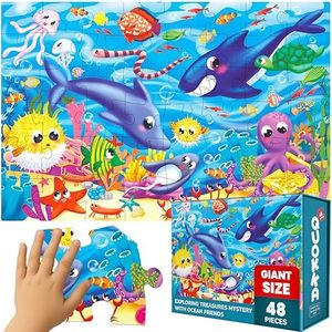 QUOKKA Giant Floor Puzzles for Kids Ages 4-6 - 2x3 Feet 48 Piece Puzzles for Toddlers 3-5 - Large Educational Kids Puzzles Ages 2-4 - Ocean Activity Game for Boys and Girls