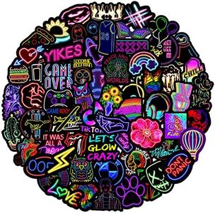 100 PCS Neon Mixed Stickers for Laptop Vinyl Kawaii Stickers Pack Decals for Water bottle Moto Bicycle Skateboard Luggage Phone Decor Graffiti Stickers for Kids, Teens and Adults