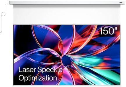 Valerion 150" PureVision Motorized Projector Screen, Laser Speckle Reduction, Auto-Sync with Projector, 4K/8K UHD Ready, 20" Adjustable Drop, Black Backing for Enhanced Contrast, Long Throw Only
