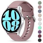 Strap for Samsung Galaxy Watch 6/Watch5 40mm 44mm /Watch 5 Pro 45mm for Women Men, 20mm Adjustable Silicone Replacement Band for Galaxy Active 2/ Watch 3 (Smoke Purple, Large for 155mm - 205mm Wrist)