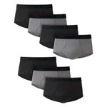 Hanes Men's 7 Pack Ultimate Full-Cut Briefs - Colors May Vary, Black/Grey, Large