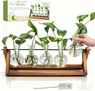 Renmxj Plant Propagation Station, Propagation Vases for Plants, Unique Gardening Birthday Gifts for Women Plant Lovers Mom Best Friend - 5 Bulb Glass Vases