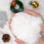 150g Christmas Artificial Fake Snow,Decorative Iridescent Snowflakes,Sparkling Dry Plastic Artificial Snow for Christmas Tree Holiday Home Winter Decoration