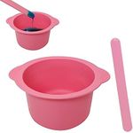 KVZVK Silicone Wax Bowl for Hair Removal, Reusable Non-Stick Wax Pot Liner with Wax Spatula (Pink)