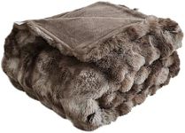 Faux Rabbit Fur Throw Blanket, Luxu