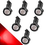 CTRICALVER High Power 18mm 9W Eagle Eye LED Light,Car Motorcycle DRL Daytime Running Light Fog Lamp Reversing Light Marker Light 12V Waterproof(Red，6PCS)