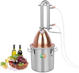 YUEWO Alcohol Water Distiller 2GAL/10L Alembic Pot Still Stainless Steel Home Brewing Distillery Kit with Copper Dome Top for DIY Whisky Wine Brandy Gin Vodka Alcohol Making (2GAL/10L)