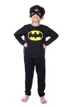 KAUSHIK ENTERPRISES Hosiery Fabric Batman Superhero Costume For Kids Halloween Dress Fancydress Birthday Gift | Cosplay Bodysuit for Boys and Girls, 2-3 Years