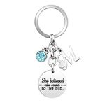 Inspirational Gift Key Chains "She Believe She Could So She Did"Encourage Key Rings for Her Women Girls Sister BFF Best Friends Bestie Colleague Graduation Birthday Christmas Anniversary Key Chain (M)