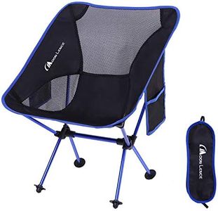 MOON LENCE Outdoor Chair, Camping Chair, Folding, Aluminum Alloy & Oxford, Compact, Ultra Lightweight, Storage Bag, for Camping, Hiking, Load Capacity 330.7 lbs (150 kg), Dark Blue/Pockets