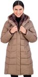 Jones NY Long Puffer Coat Women, Warm Long Coat Women Winter, Women's Coats, Bronze - XXL