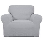 Easy-Going Stretch Sofa Slipcover Couch Sofa Cover Furniture Protector Soft with Elastic Bottom for Pets Kids Children Dog Spandex Jacquard Fabric Small Checks (Small, Silver Gray)