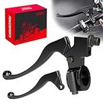 RUTU Left Dirt Bike Clutch Lever,7/8" Handlebars Parts for 50cc-125cc Dirt Bikes - Aluminum Motorcycle Clutch Lever Replacement with Zinc Cable Adjuster & Lock Nut,Includes Spare Lever - Black