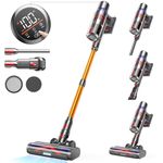 Cordless Vacuum Cleaner 45Kpa/550W/60Min,Vacuum Cleaner with Smart LED Touch Screen,7-layer Filtration System,Vacuum Cleaner Cordless Powerful with Anti-Tangle Brush for Hardwood Floor/Carpet/Pet Hair