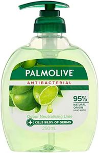 Palmolive Antibacterial Liquid Hand Wash Soap, 250mL, Odour Neutralising Lime Pump, No Parabens Phthalates or Alcohol