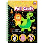 LIKYMO Foil Art for Kids - Foil Fun Dinosaur & Animal Art and Craft for Kids, No Mess Creative DIY Activity Toys for 4 5 6 7 Year Old Girls Boys Gifts