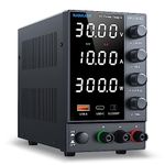 Lab Power Supply Adjustable 30V 10A, Variable DC Power Supply with USB-A/Type-c Fast Charging Port, High Accuracy 4-LED Display Bench Encoder Regulator Power Supply